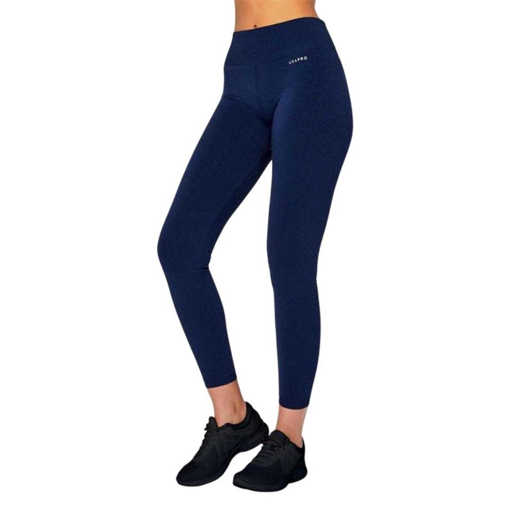 USA Pro Womens/Ladies Seamless High Rise Leggings / Navy